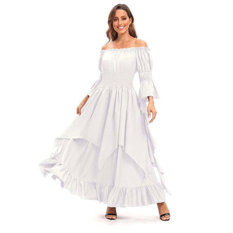 Ladies Colored Dress Medieval Costume Halloween Party Dance Performance Gift