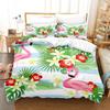 Flamingo Duvet Cover King/Queen Size Green Tropical Leaves Decor Bedding Set Palm Tree Flower Soft 2/3pcs Polyester Quilt Cover