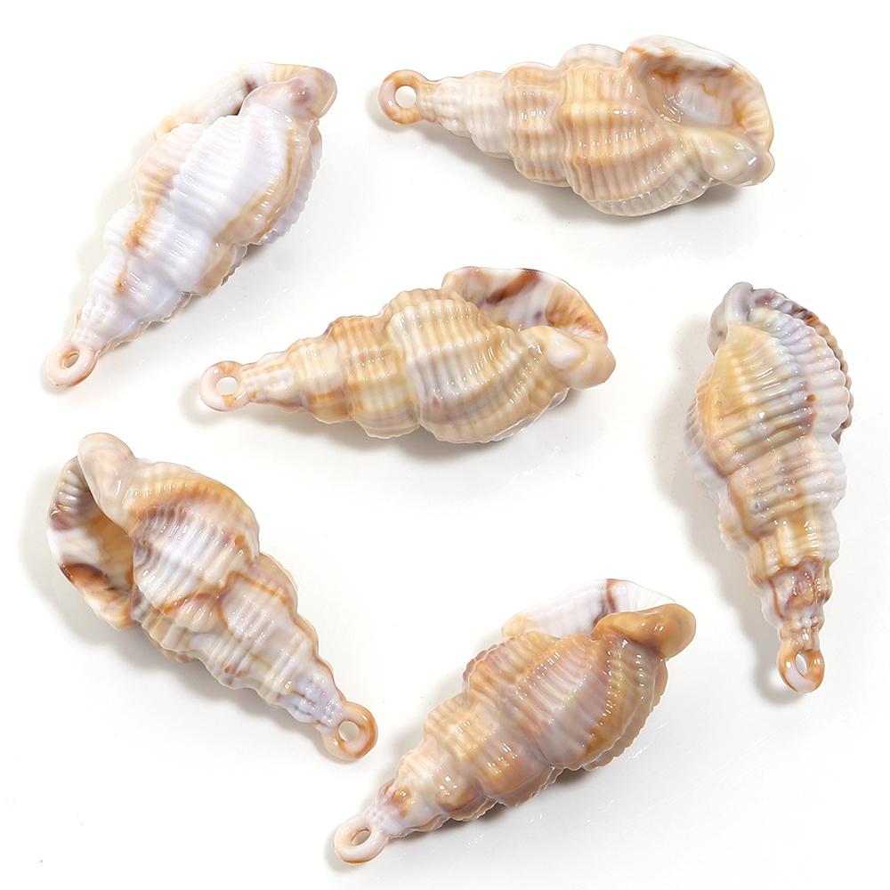 10-100pcs Natural Shell Acrylic Beads Ocean Light Brown  Seashell Pendants For Jewelry Making DIY Bracelets Keychain Accessories