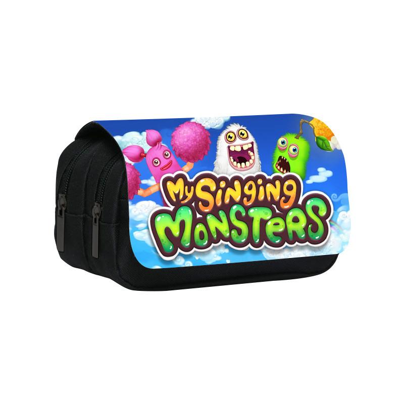 My Singing Monsters Double Layer Pencil Case With Nylon Material For Students And Kids