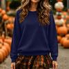 Women's Plus Size Loose Fit Neck Pullover Sweatshirt in Color for Everyday Casual Wear
