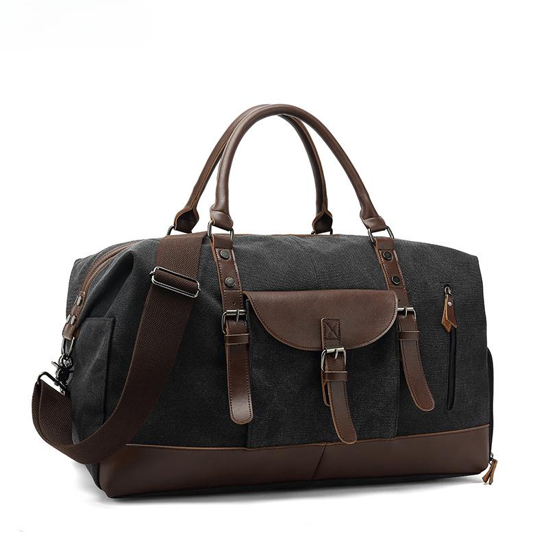 

Холщовая дорожная сумка для Европы и США, сумка для переноски на плече для дальних и коротких путешествий, спортивная сумка для фитнеса, хранение чёрный