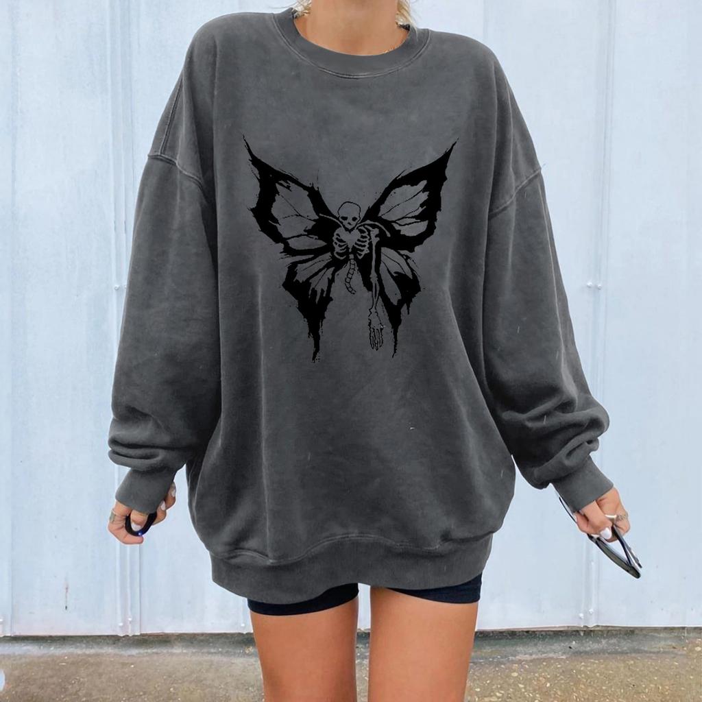 Dámská mikina s dlouhým rukávem, svetr, halenka s potiskem pro volný čas