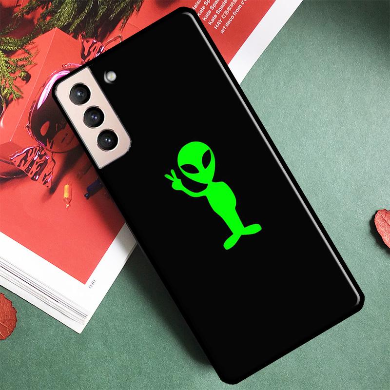 Cartoon Alien Phone Case For Samsung Galaxy S24 S25 Ultra S9 S10 S20 FE S21 S22 S23 Ultra Plus Back Cover