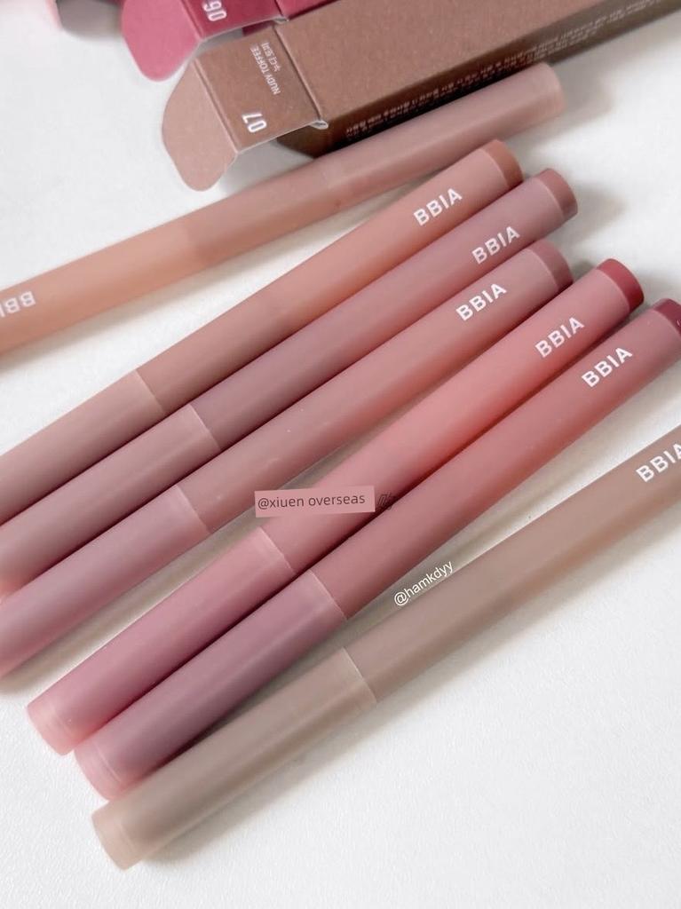 Korean Bbia Lip Liner in Salmon Color, Nude Matte Lip Pencil, Low Saturation, Natural and Silky Finish