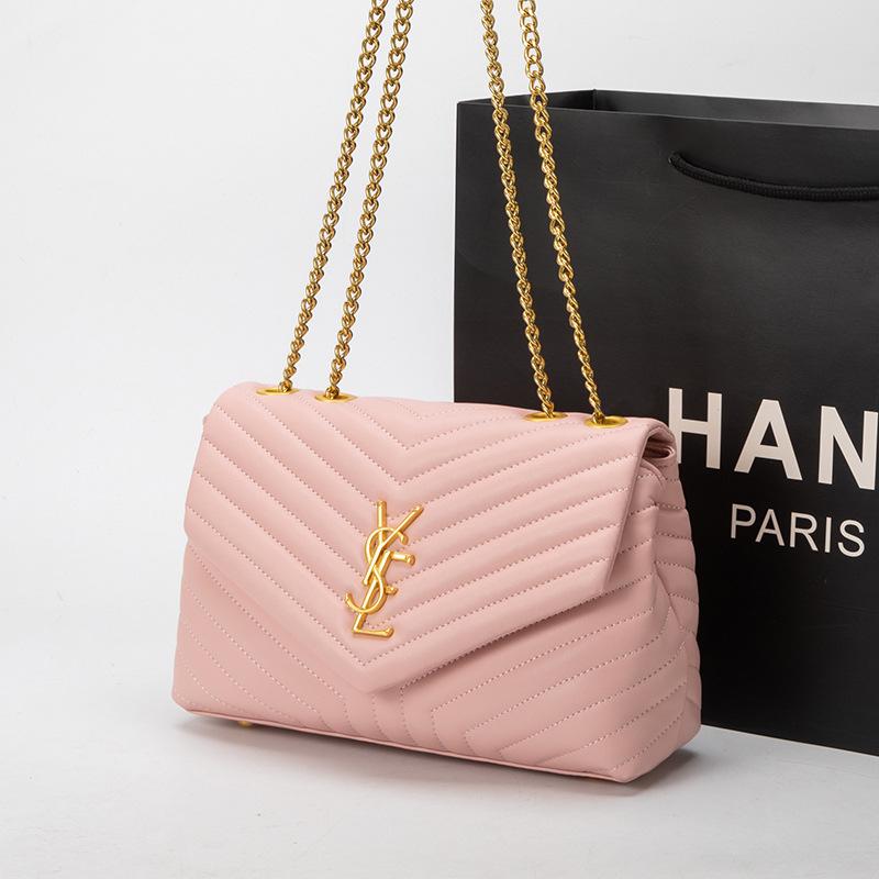 The BAY 2025 Dames Klassieke Ketting Handtas: Veelzijdige, Modieuze Crossbody- & Schoudertas roze