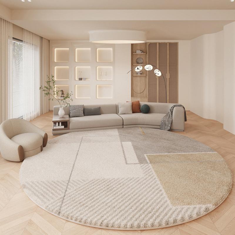 Imitation Cashmere Round Carpet Living Room Bedroom Thicken Rug Sofa Coffee Table Study Anti-slip Swivel Chair Floor Mats