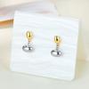 Luxury Double Spliced Oval Stud Earrings For Women Stainless Steel Drop Earring Fashion Aesthetic Christmas Jewelry Gift