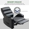 Reclining Relaxation Armchair with Adjustable Footrest, Synthetic Upholstery, Black