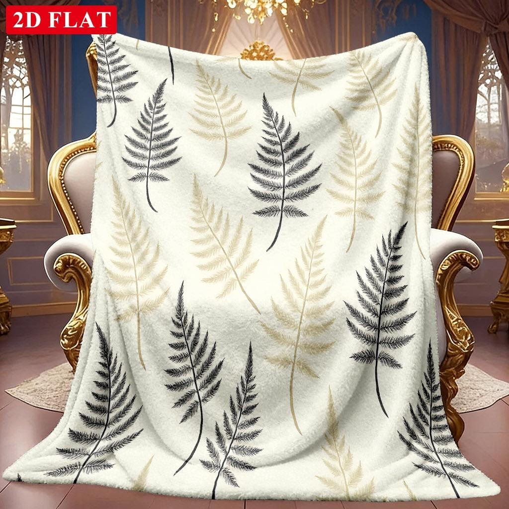 A 2D Fern-themed Flannel Blanket with Soft High-definition Digital Printing, a Cooling Blanket Suitable for All Seasons! Soft and Breathable 100% Poly