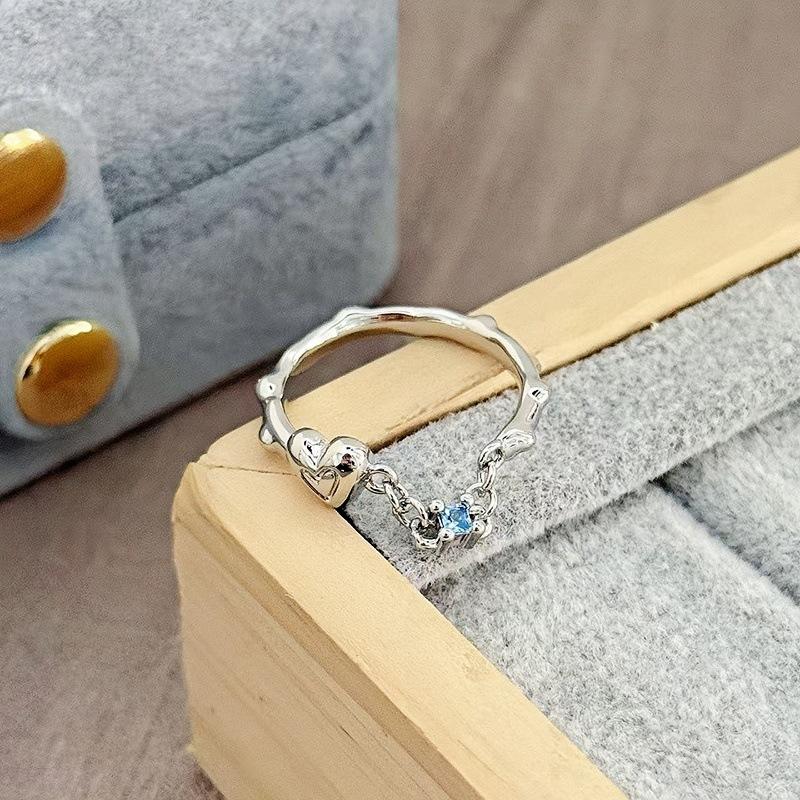 [Sweet Diamond Honey Talk] Girl'S Heart Sweet Pink Full Diamond Zir*****Pen Ring Butterfly Exquisite Premium Ring