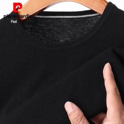 Maglione da uomo Pierre Cardin a maniche corte con scollo rotondo, 100% lana pura