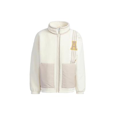 adidas Originals Trefoil Gestreifte Colorblock Buchstaben Bestickte Reißverschluss Langarmjacke Unisex Jacke Weiß HY7234