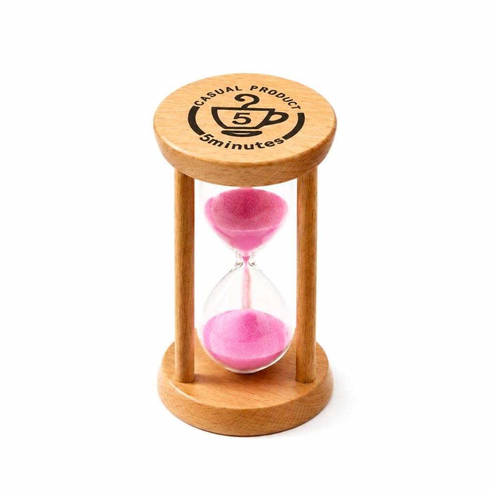 5 Minutes Wooden Hourglass Timer Portable Mini Sandglass Timer Sand Clock Timer  Toothbrush Timer