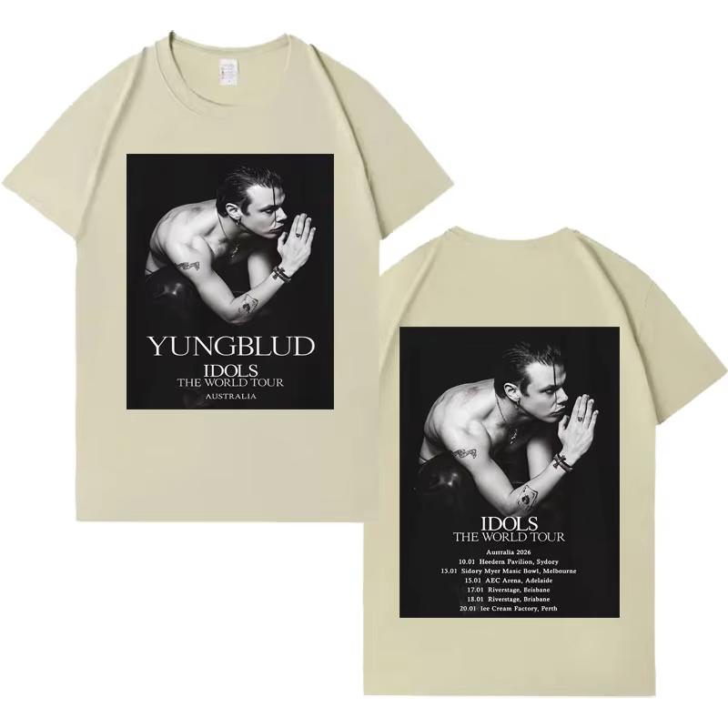 Rapper Yungblud World Tour 2026 Spring Summer Print Short Sleeve Top Mens Women Gothic Pop Music Crewneck Cozy Casual Tshirt