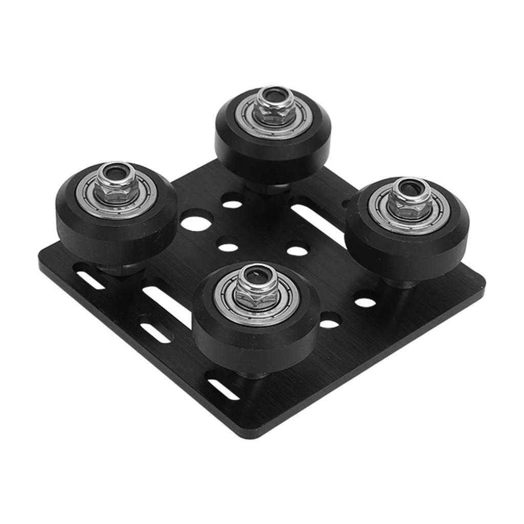 Aluminum Alloy V-Wheel Plate Pulley Kit, Low Friction Backing Plate for CNC Machine, with Quiet Design and Bearings