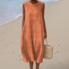 Summer European and American women's new sleeveless seaside vacation D printing dress
