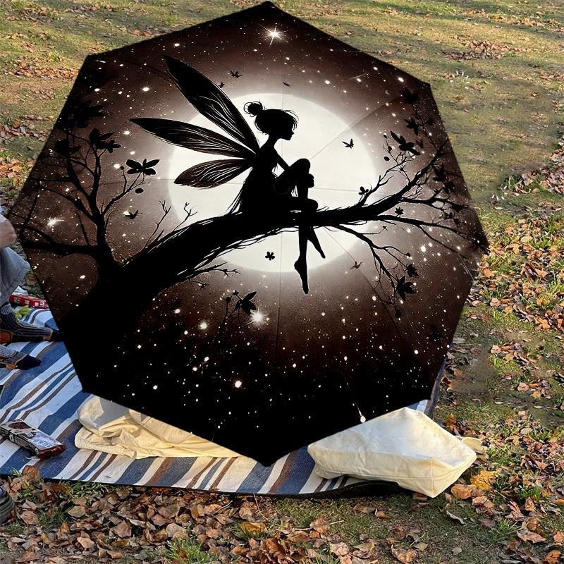 1PC Fairy Moonlight Umbrella-8-Rib Reinforced, Automatic Open, Lightweight & Durable, Cute Fashion Accessory for Outdoor-P35