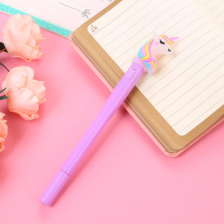 Unicorn Light-Up Pen – Creative Macaron Color Water-Based Student Stationery