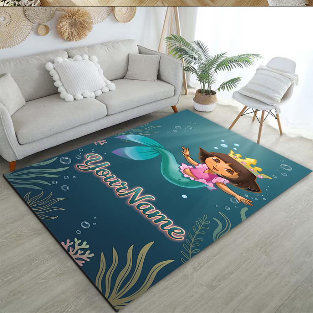 Dora Explorer Customize Your Name Floor Rug Office Rug Perfect for Balcony Dormitory Decorate room Foyer Antislip Carpet Office home decor