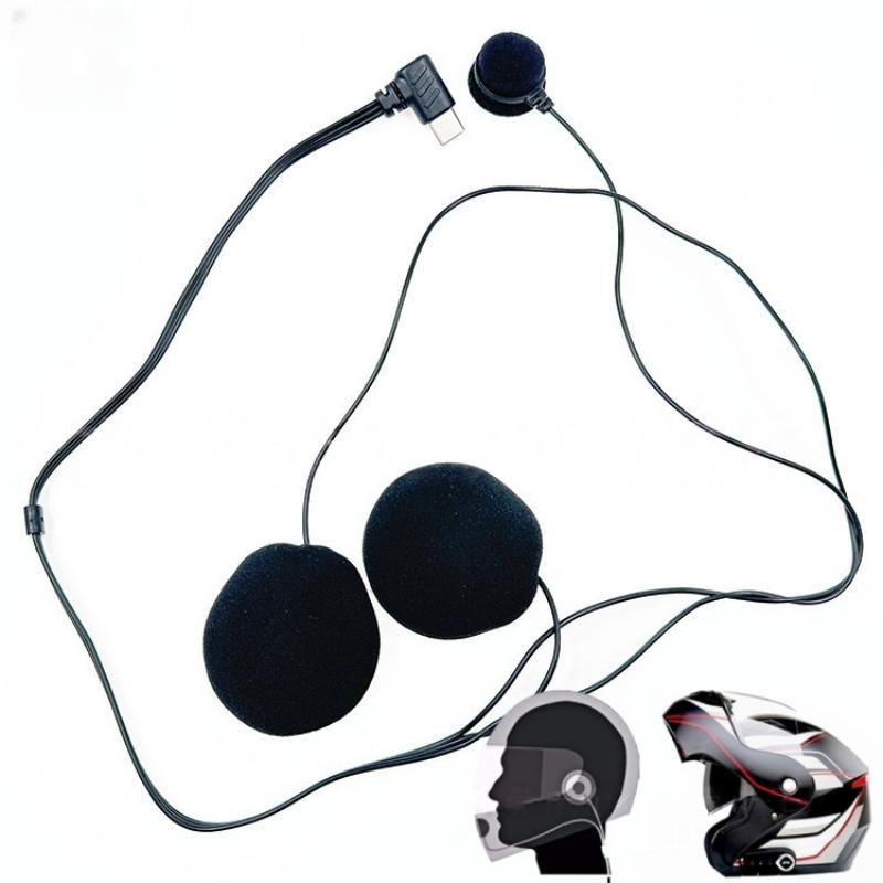 1Pcs Type-C HD Noise Reduction Motorcycle Full Face Helmet Headset With Soft Mic For E1/X1 Bluetooth Plug Microphone