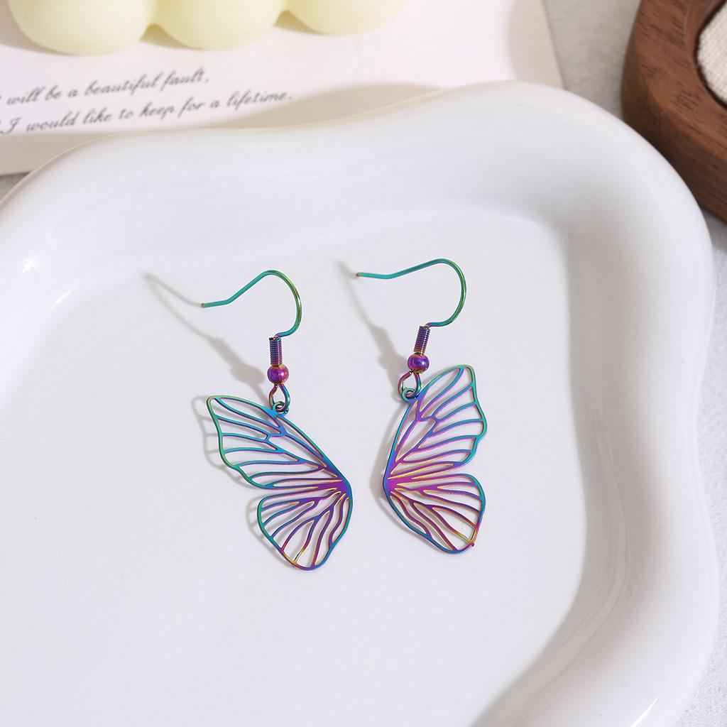 Symphony Hollow Variety Butterfly Earrings High Sense Light Luxury Ethnic Style Sweet Cool Fashion Temperament Earrings