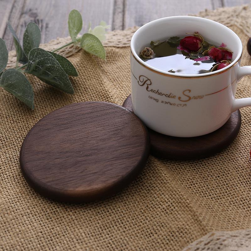 Japanese Tea Ceremony Wooden Coasters - Beech & Walnut Insulation Mats