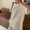 Women's Plus Size Korean Style Loose Knit T-Shirt - Spring 2025