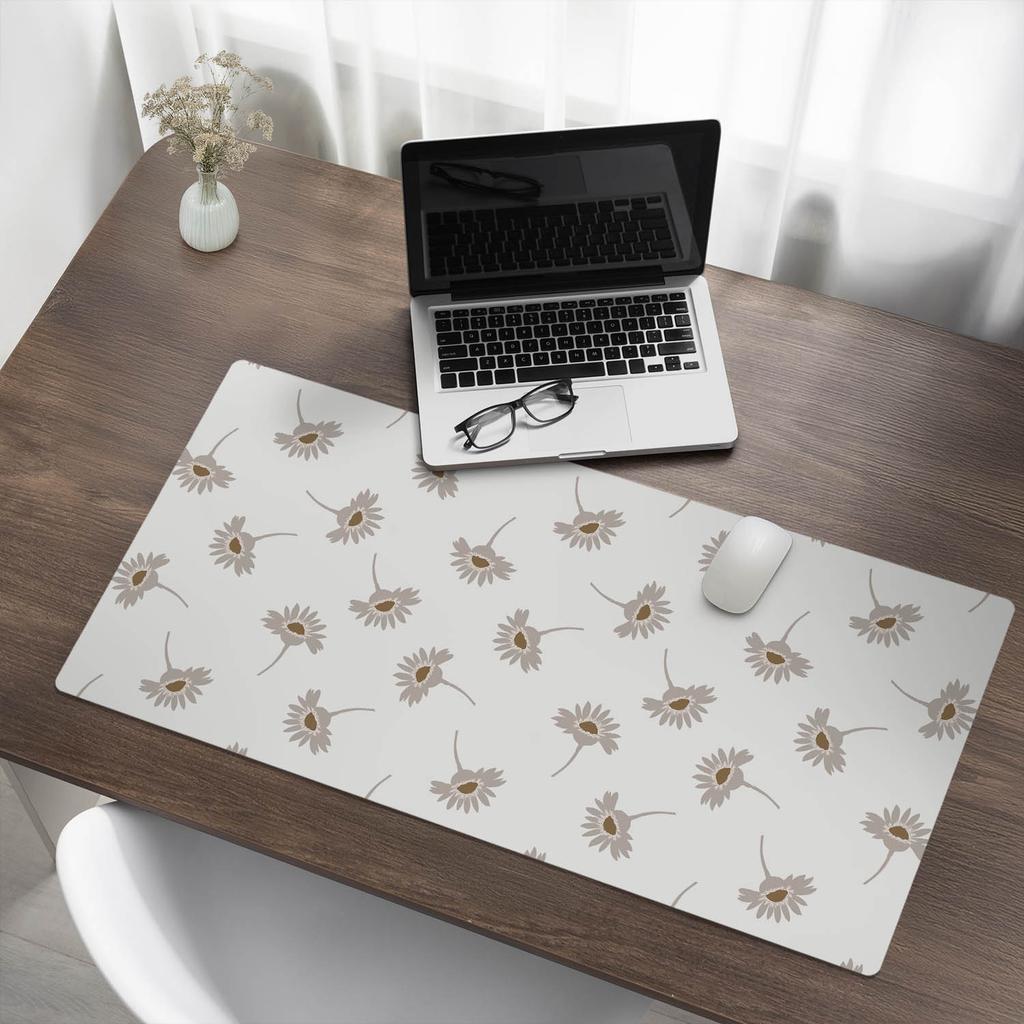Elegant Decorative Desk Pad with Retro Floral Pattern 100x50 cm
