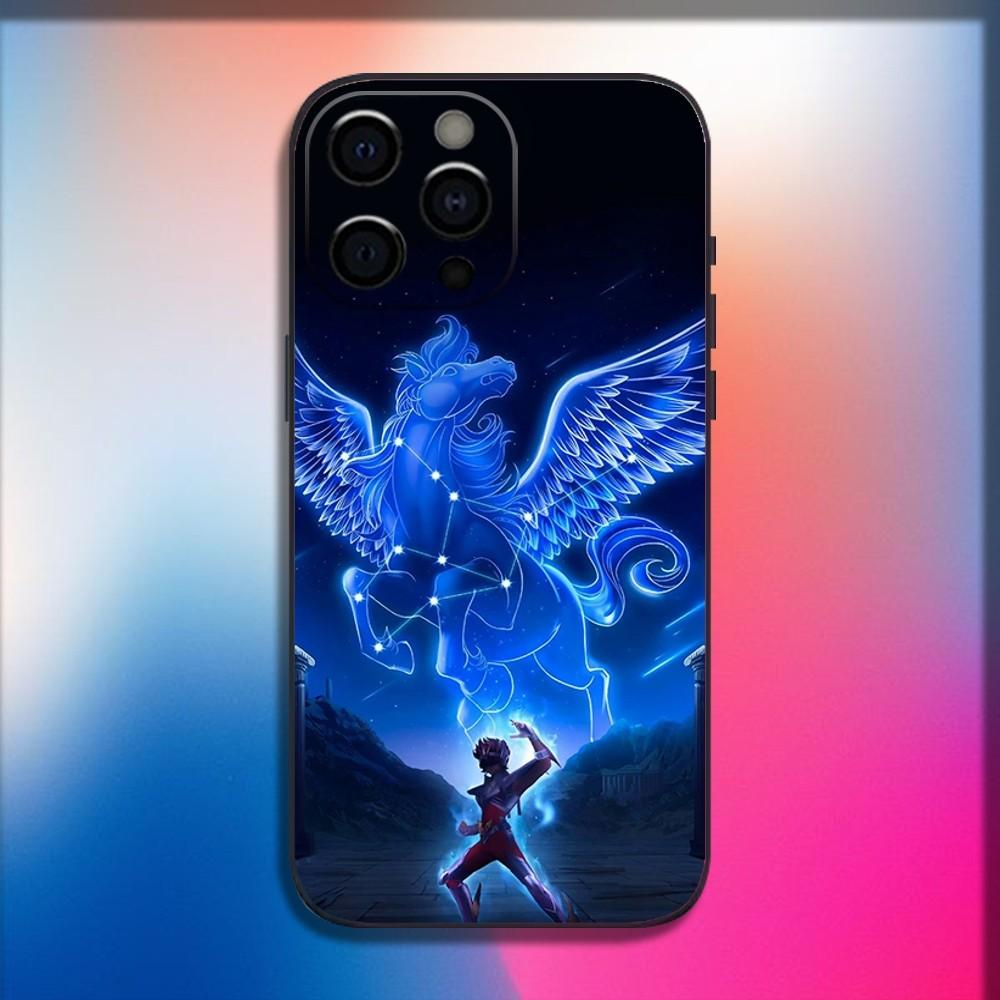 S-Saint Seiya Knights Phone Case For iPhone 16,15,14,13,12,11,Pro,X,XS,Max,XR,Plus,Mini Soft Black Cover