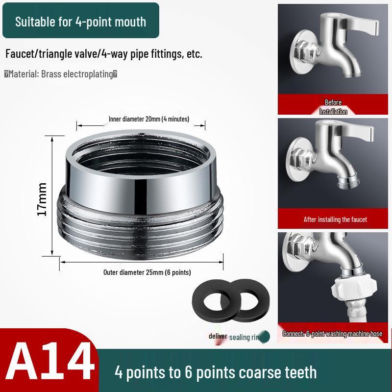 4/6-Minute Faucet Adapter & Spout Converter for Washing Machine Hose