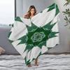 Iridescent Geometric Pattern Throw Blanket Abstract Teal Green Mosaic Design Sofa Bed Cover Decorative Throw Blanket