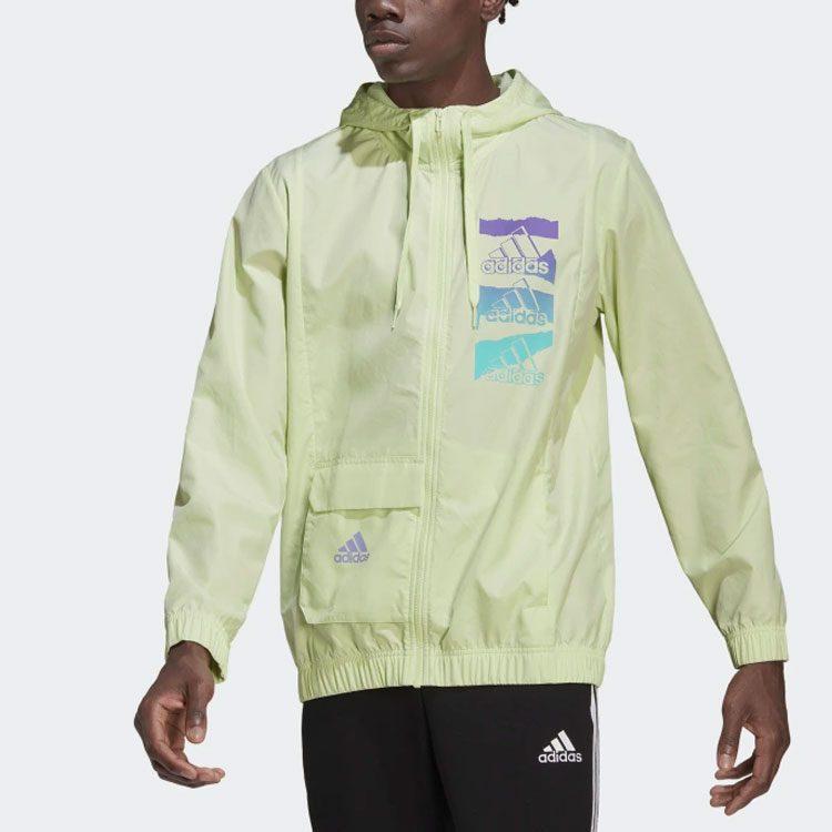adidas Jackets Men's Green Hooded Moderate Other HE4304