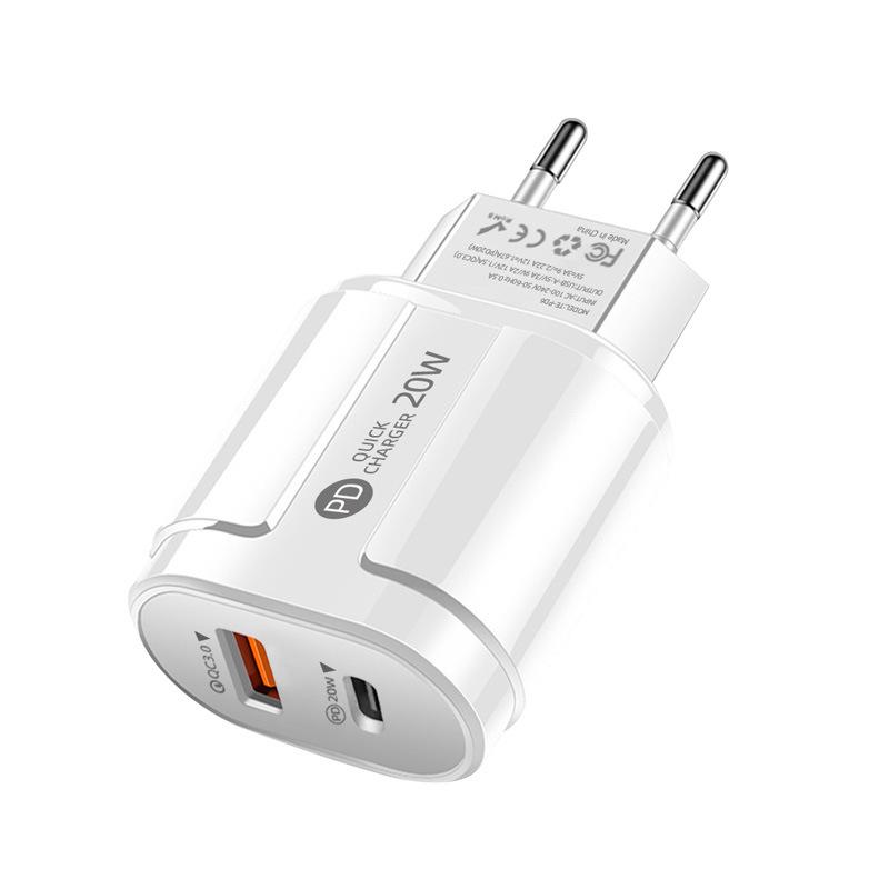 Cross-border Dual-Port PD20W Fast Charger for Huawei Super Fast Charge & Apple Devices.
