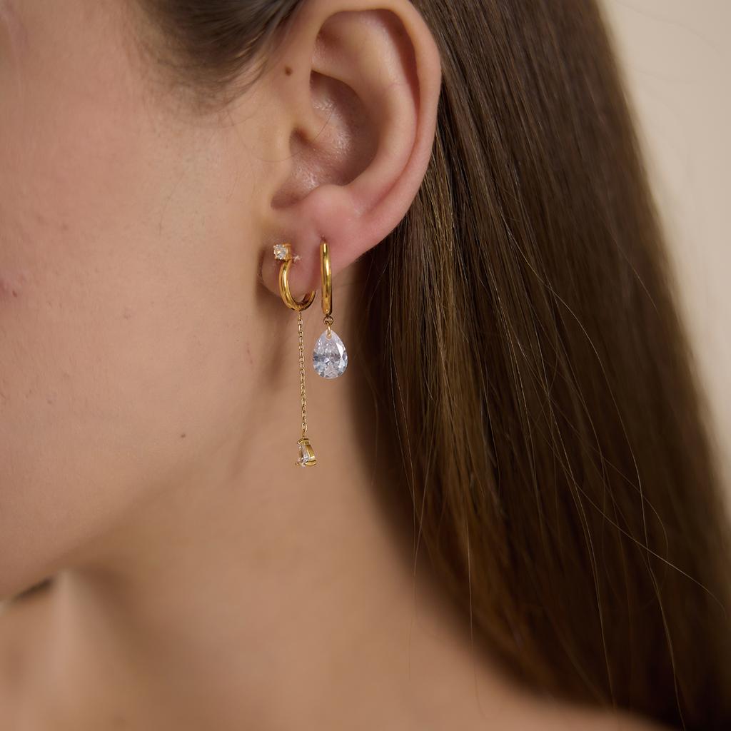 Youthway Minimalist Zircon Stainless Steel Drop Earring For Women New 18K Gold PVD Plated Waterproof Dangle Earring Jewelry