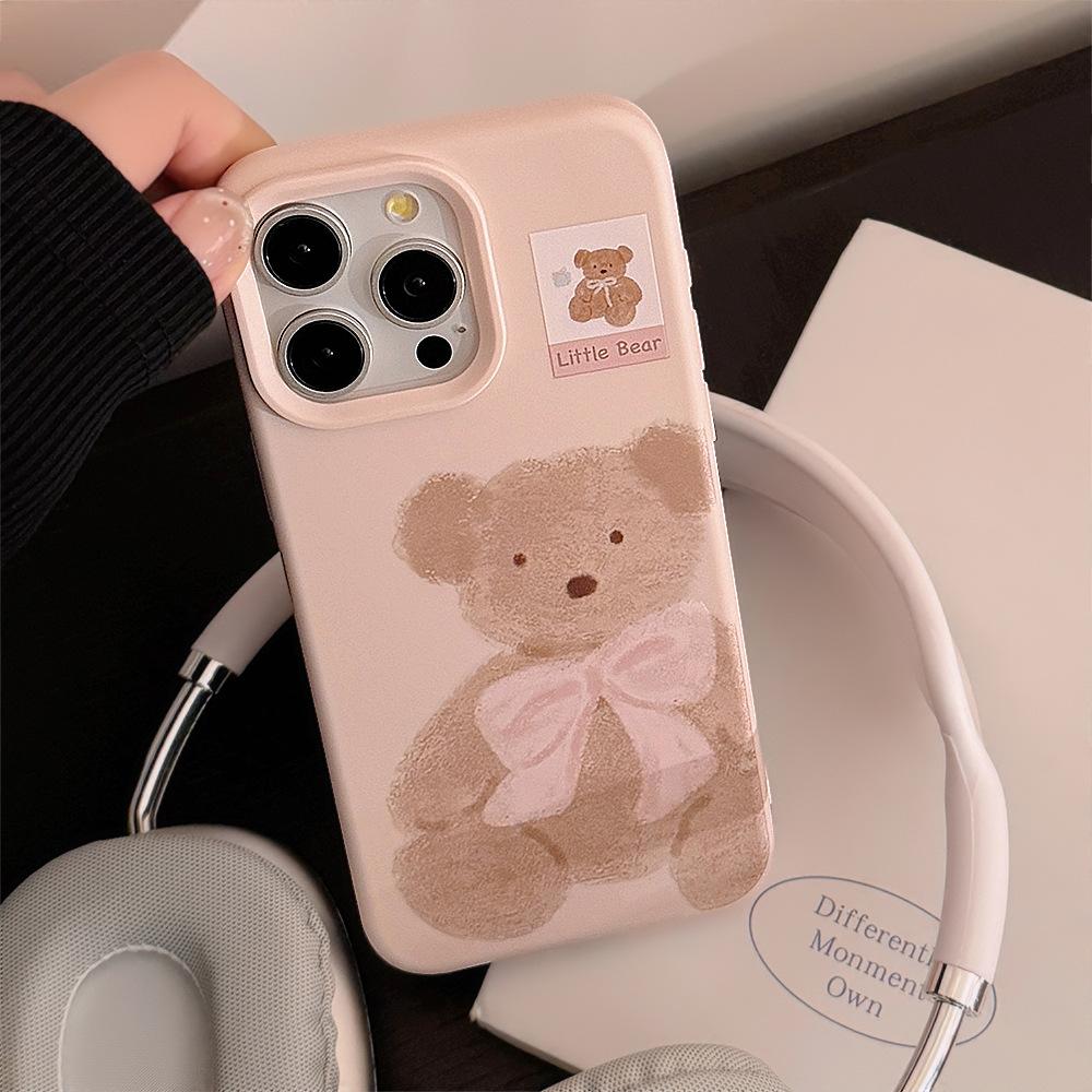 Plush Bear Case for iPhone 14 iPhone 15 iPhone 16 Pro Max