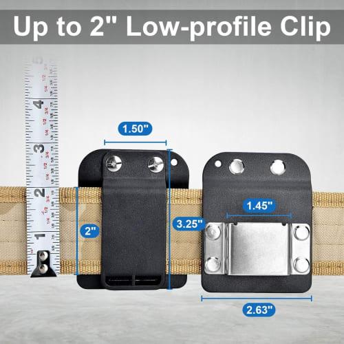 Drill Belt Holder, Stainless Steel Hook, Electric Drill Tape Measure Holder Belt Clip, Fits Belts Up To 2 Inches Wide, Impact Drivers, and Nailers