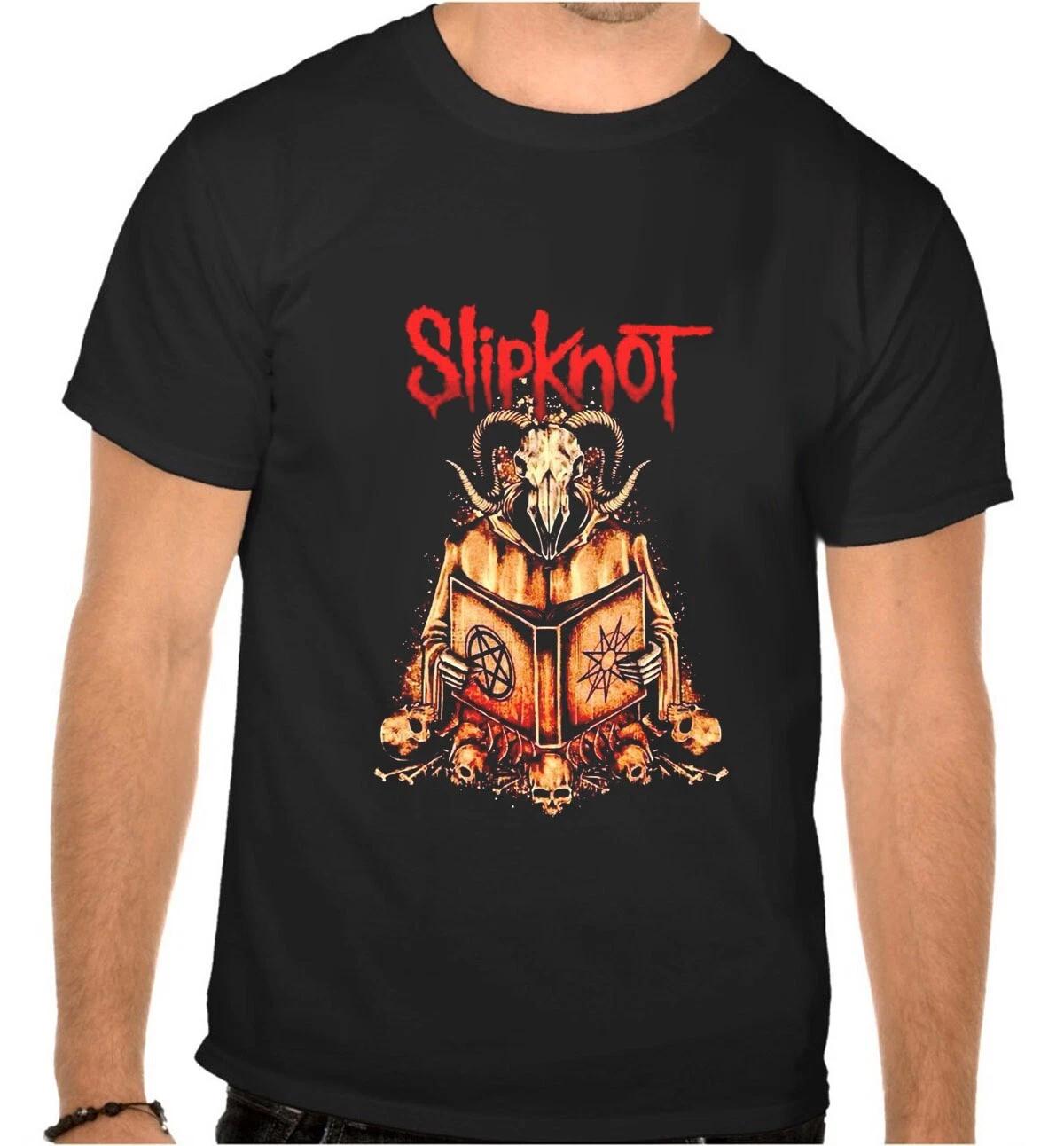 

Логотип Slipknot Рок-музыка Черная ФУТБОЛКА -1078- 2XL