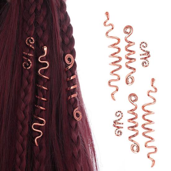 6/28Pcs/Set Hair Accessories Set Women Alloy Braid Beads Clips Easy To Use Hair Accessories Pirate Cosplay Hair Braiding Tools