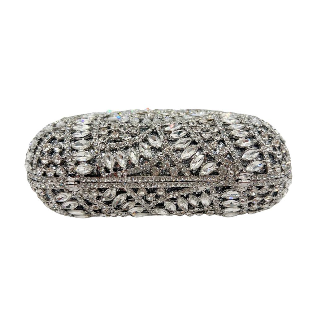 WHTUOHENG Luxury Crystal Diamond Clutch Evening Bag for Women Mini Wedding Bridal Minaudiere Handbag Ladies Party Purse Clutches