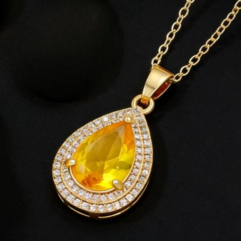 Ожерелье-подвеска с инкрустацией узором «Капля воды» Haoshi, Ретро-мода, Персонализированный подарок-ожерелье