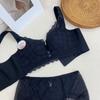 Women's Lace Minimizing Bra Set: Wireless, Thin with Sandwich Cups for Large Bust, Anti-Sagging, Gathers Side Breasts.