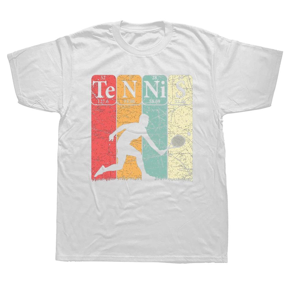 Funny Tennis Periodic Table Tennis Player Nerd Vintage T Shirts Streetwear Short Sleeve Birthday Gifts Summer Style T-shirt Men