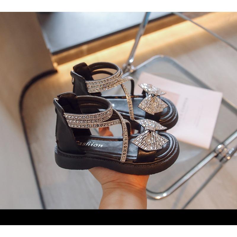 Sandali Estivi da Bambina, Scarpe Principessa con Strass per Neonati e Bambini Piccoli, Sandali Romani con Suola Morbida per Bambine Piccole e Grandi