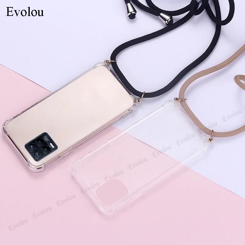 Crossbody Lanyard TPU Phone Case For Honor 600 Lite Transparent Shockproof Soft Silicone Back Cover For Honor 600 Lite