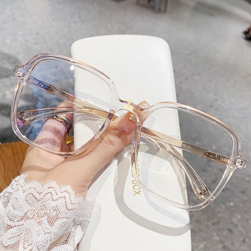 

Tr5015 Retro Tr90 Oversized Frame Myopia Glasses Men S And Women S Lazy Sand Black Flat Glasses Anti-blue glasses