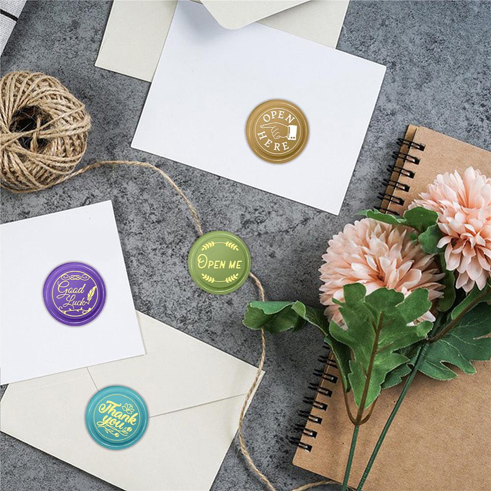 Finest Wine Wax Seal Stamps Brass Head (not included Wax Seal Beads) For You,Open Here,Open me,Good luck 0.98" Removable Round