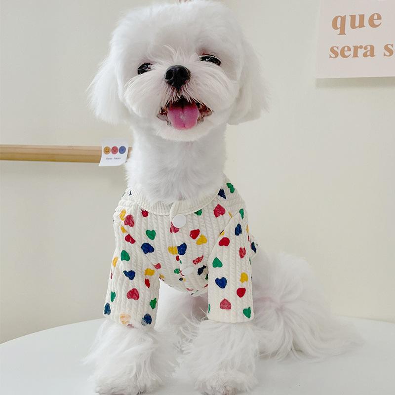 Love Cardigan Pet Dog Clothes Teddy Pomeranian Bear Small Dog Maltese Dog Christmas Clothes Dog Sweater Cat Clothes Dog Clothes (as the picture,S)