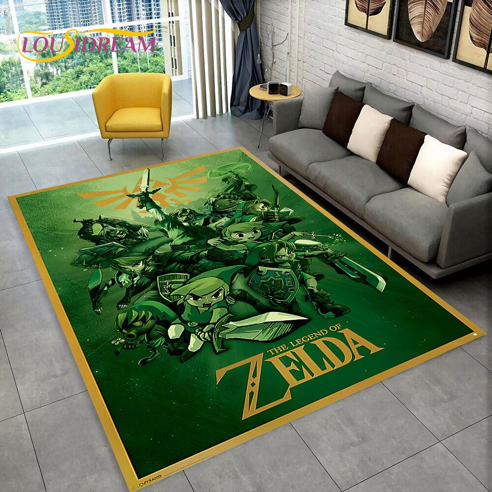 3D Z-Zelda 2 Link Spel Gamer Vloerkleed Tapijt voor Woonkamer Slaapkamer Huisdecoratie, Antislip Vloermat Decoratie voor Bank Deurmat Cadeau