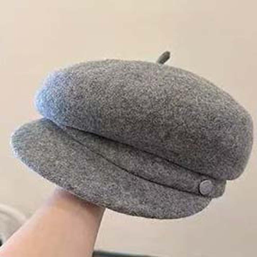 British Style Female Painter Cap Solid Color Women Artist Hat Casual Wool Beret Cap Spring